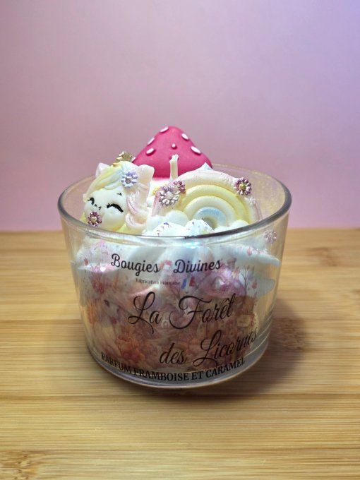 Bougie La Forêt des Licornes | Parfum Framboise et Caramel