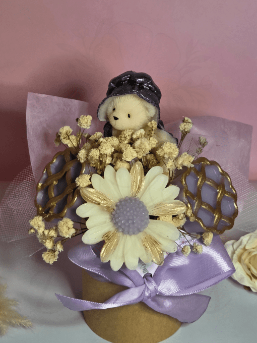 Bouquet Ourson tartelette | Parfum Vanille & Fleur de coton