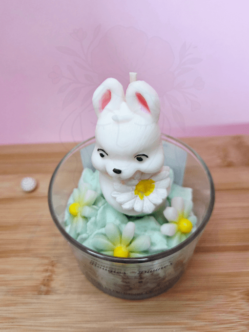 Bougie - Lapin Marguerite - Parfum : Citronnelle Géranium